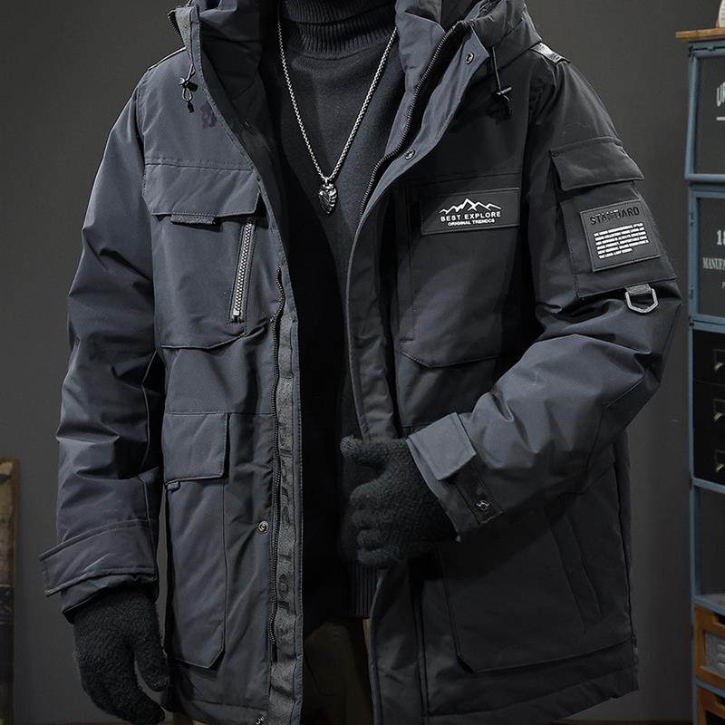 2025冬季高端工装新款羽绒服男保暖加厚鸭绒户外男士防寒冲锋外套