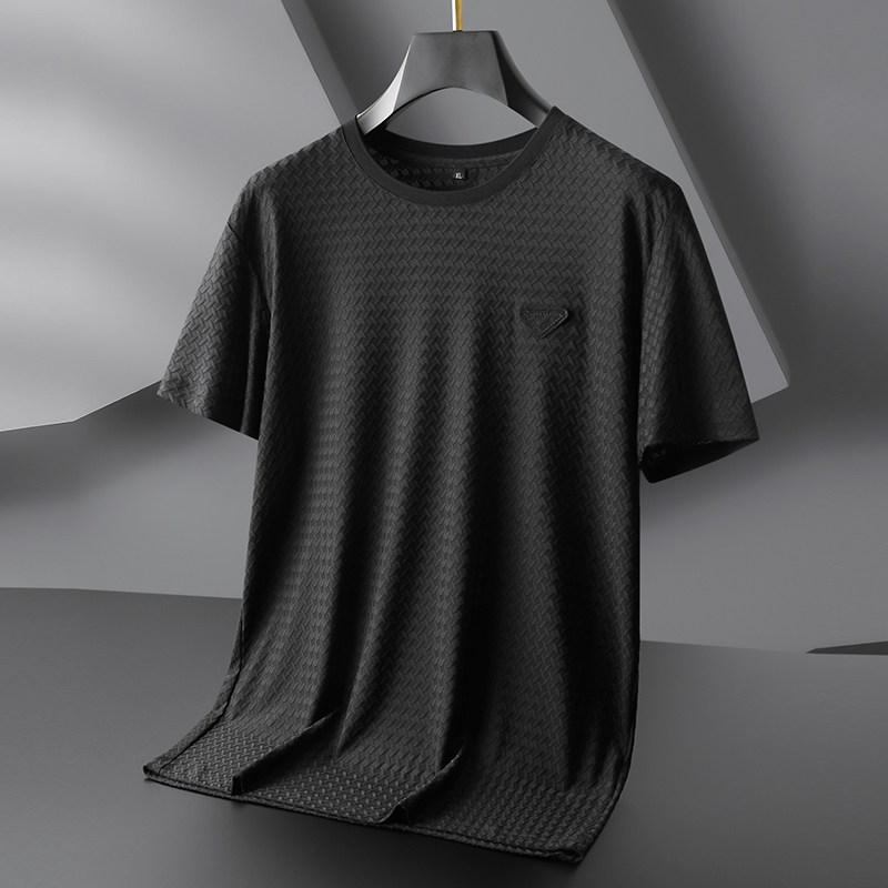 冰感短袖t恤男冰丝大码胖子加肥加大号男士夏季运动速干270斤上衣