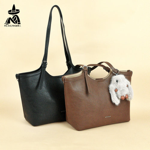 稻草人通勤大容量毛绒兔托特包