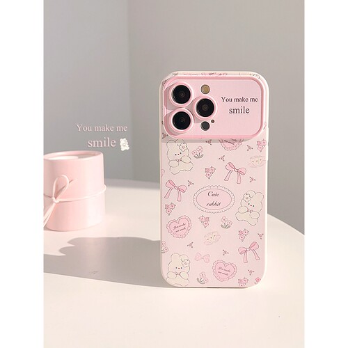 ins甜美少女蝴蝶结碎花小兔子适用苹果18ProMax手机壳iPhone17全包15新款16Pro软14Promax防摔xr保护套14女
