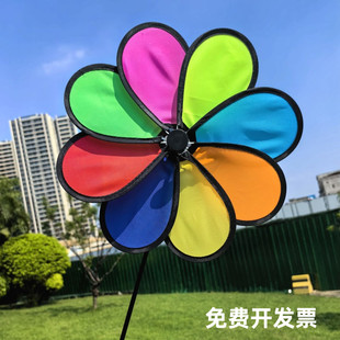 牛津布八彩风车彩膜炫彩风车幼儿园道具户外装饰楼盘别墅景区布置