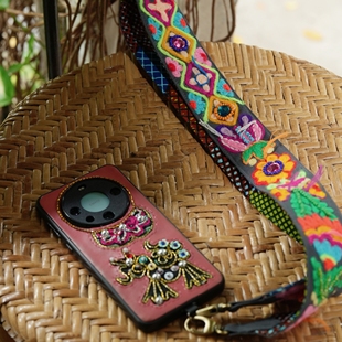 BONITA•漫旅｜波西米亚风手工刺绣两用肩带手机绳相机带民族图腾