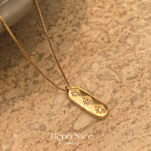 塔罗牌 冷淡风迷你小方牌锁骨链简约百搭时髦叠戴项链美洋同款