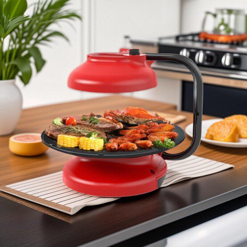 家用室内外自动旋转电烤炉无油烟烤肉机跨境红外线电烤盘支持110V