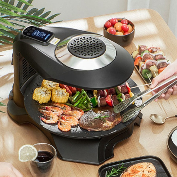 绿阳直销多功能红外线电烤盘韩式烧烤炉家用烤肉机智能烤盘铁板烧
