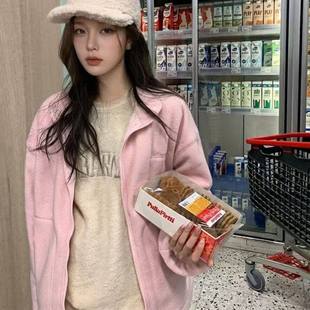 休闲裤新现货大门女外套纯色韩国摇粒绒2025冬季双面穿八奶东套装