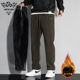 宽松保暧长裤 加绒加厚灯芯绒休闲裤 子 冬季 直筒弹力卫裤 男士 运动裤