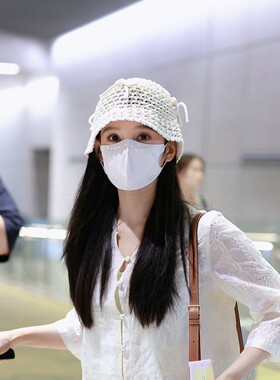 张婧仪同款帽子可爱蝴蝶结盆帽