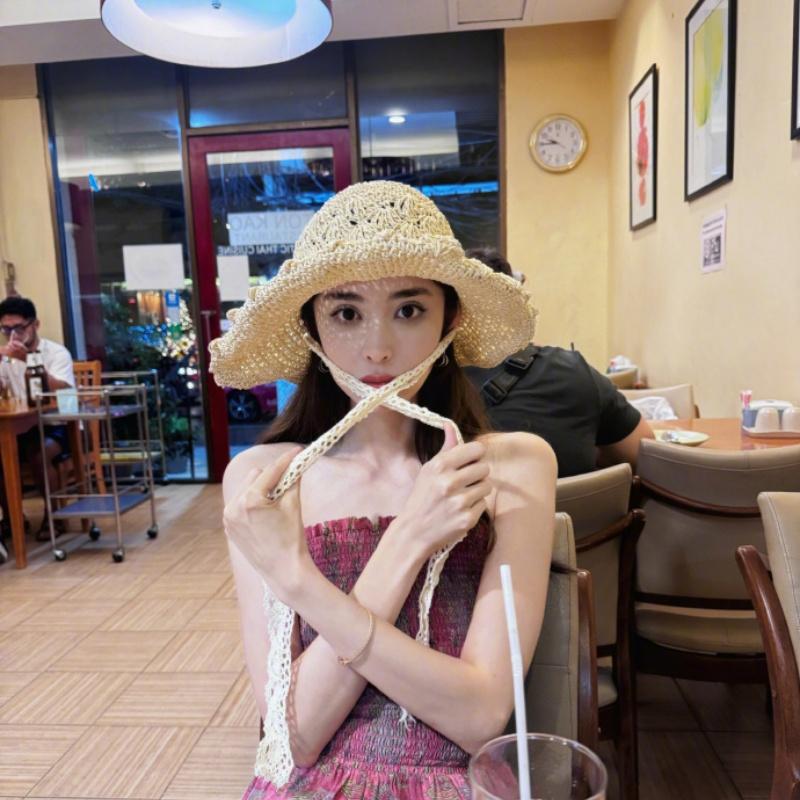 草帽度假风女夏季大帽檐娜扎同款