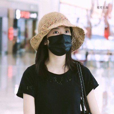 草帽休闲女夏季大檐周雨彤同款