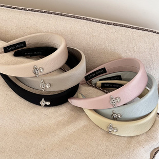 夏季感水钻土星发箍韩系气质减龄清新百搭粉色日常宽发箍