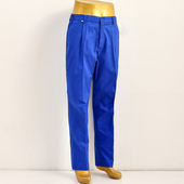 子男 宽松直筒建筑工地上班纯棉裤 艳蓝色工作裤 男劳保耐磨春秋厚款