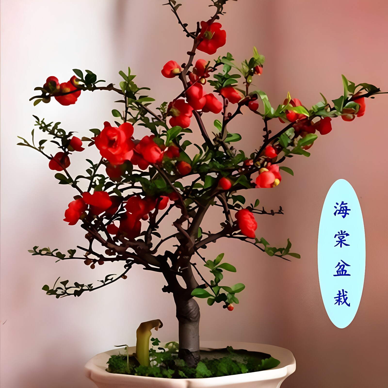 垂丝海棠老桩盆景好养耐热耐寒