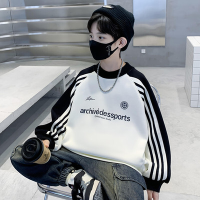 男童卫衣上衣秋冬季2025新款帅气中大儿童男孩冬款酷帅运动加绒潮