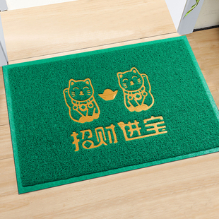 地垫进门脚垫入户垫PVC丝圈绿色招财进宝地毯欢迎光临防滑地垫