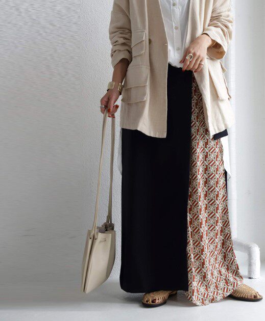 日本海外直邮2020秋季女装代购复古印花休闲拼接不对称半身裙长裙|ruв категории Женская одежда, юбка - от Buy2taobao.com для оказания профессиональной услуги покупки агента Taobao