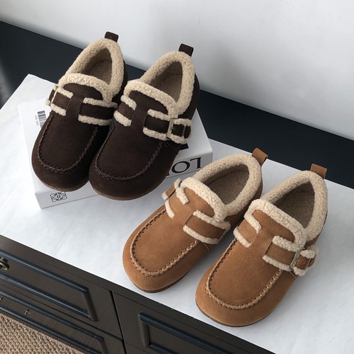 真皮一脚蹬懒人加绒勃肯鞋