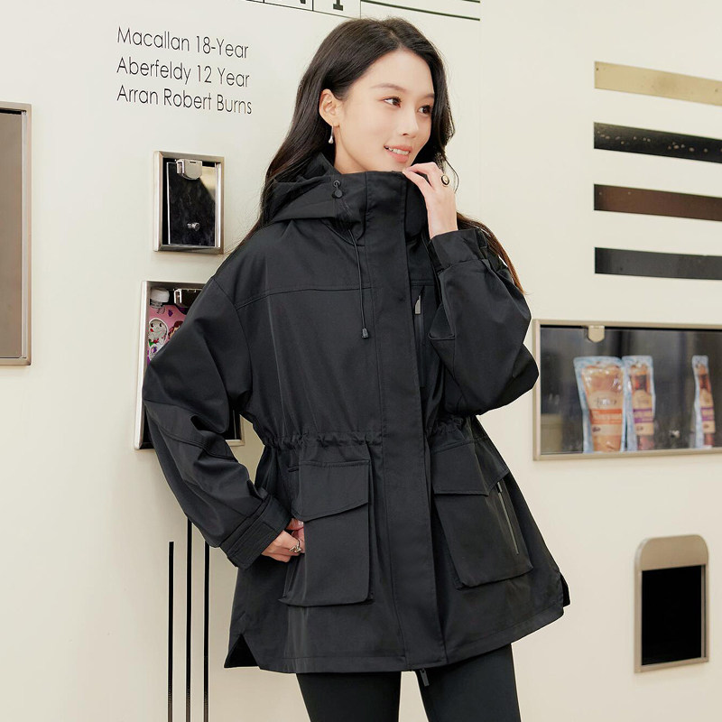 中长款收腰显瘦黑色风衣外套女秋
