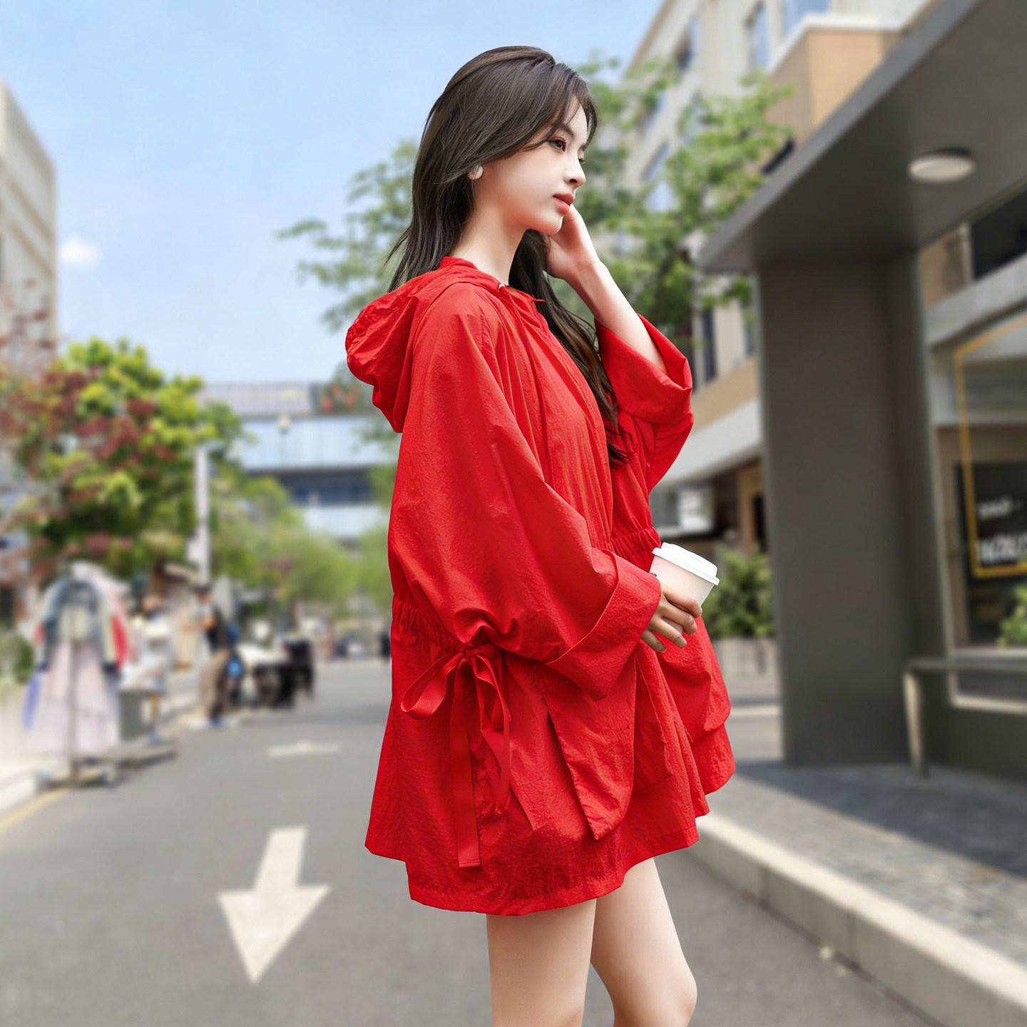 大码宽松收腰薄款防晒衣外套女夏