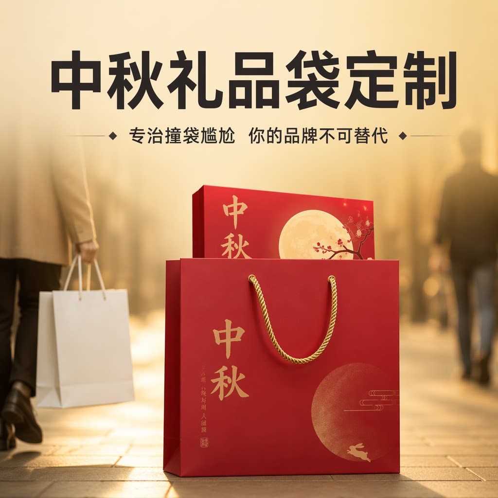 中秋月饼手提袋礼品袋定制印logo2026新款礼盒送礼红色包装纸袋子