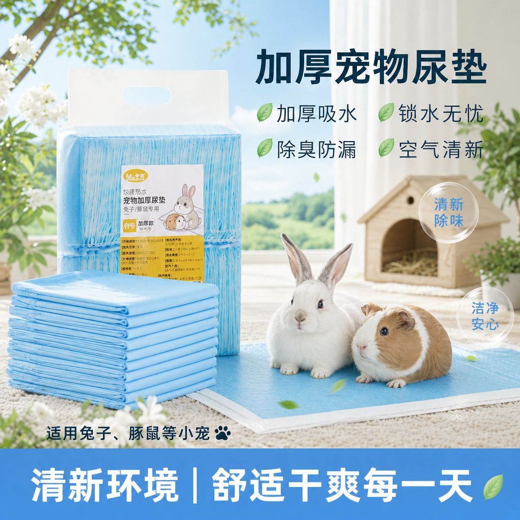 宠物兔子尿片加厚尿垫吸水尿布尿不湿吸臭吸尿荷兰猪尿片豚鼠狗狗