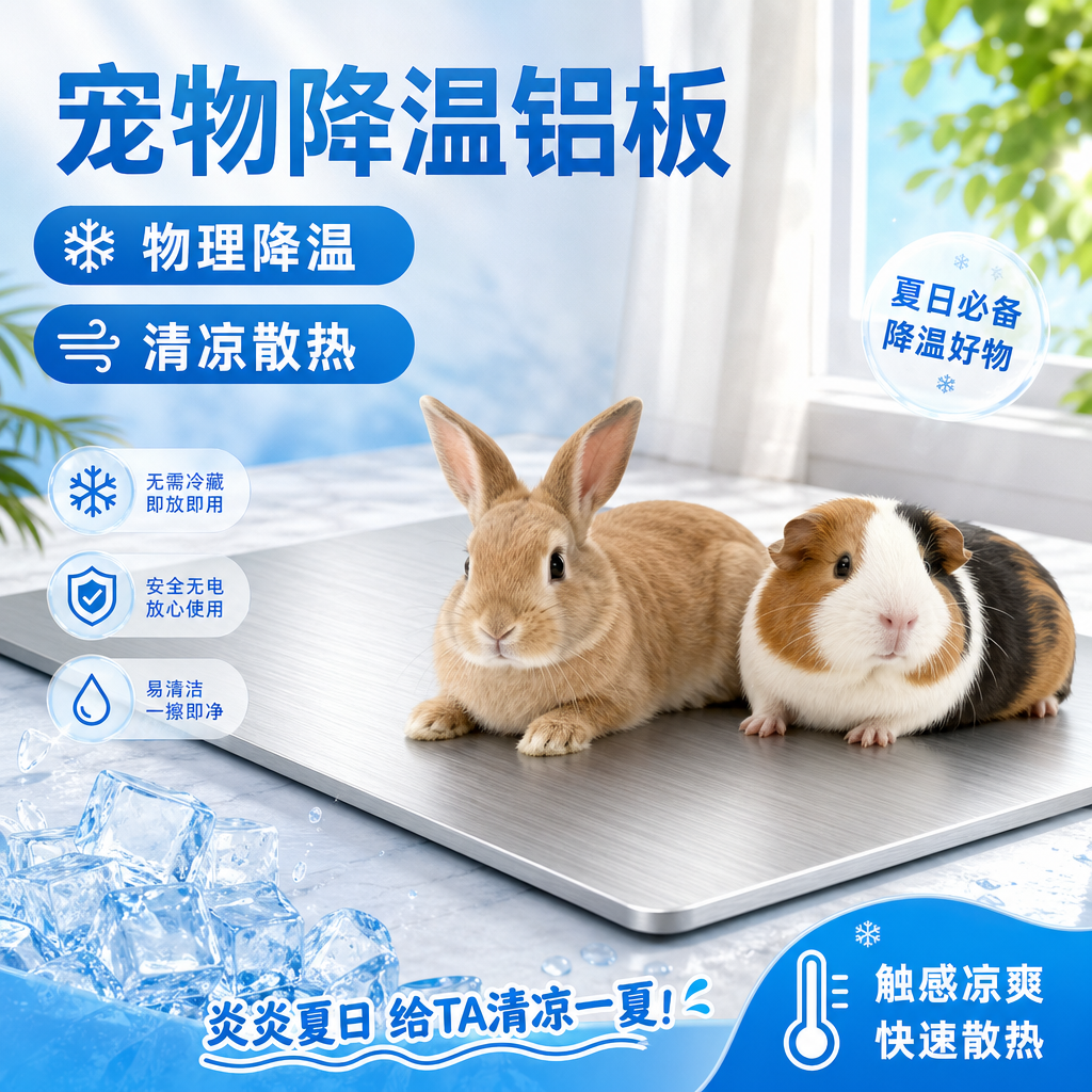 夏季宠物降温铝板冰垫仓鼠兔子龙猫荷兰猪豚鼠用品消暑散热板冰盒