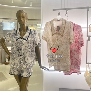 家居服睡衣女款 分身套装 BC46BV2蚕丝 短裤 爱慕BECHIC春羽系列短袖