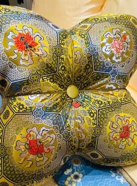 HJ12994皇锦织锦缎面料拼花40厘米靠垫精致工艺680