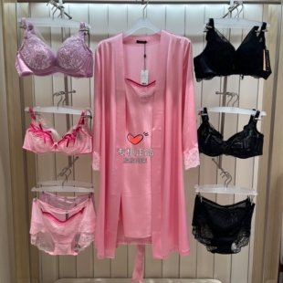 宽松版 甜心LC48AAP1吊裙LC44AAP1 CLOVER蕾丝睡袍中长款 兰卡文LA