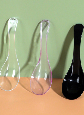 一次性塑料水晶勺子独立包装加厚甜品小勺子调羹外卖打包长柄汤匙