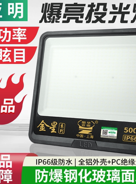 亚明LED投光灯户外防水工程照明灯室外防炫目球场泛光灯工厂射灯