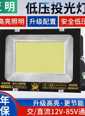 LED投光灯低压12V24V48V户外防水交直流船用电瓶夜市灯地摊灯摆摊