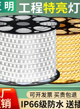 亚明220v高压灯带led灯条家用客厅超亮外墙商用室外户外庭院防水