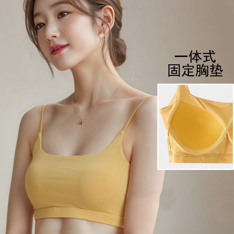 一体式固定胸垫运动文胸女细肩带大露背美背健身瑜伽抹胸吊带背心,运动服/休闲服装,运动文胸,淘宝优惠券,粉丝福利购,淘宝优惠卷