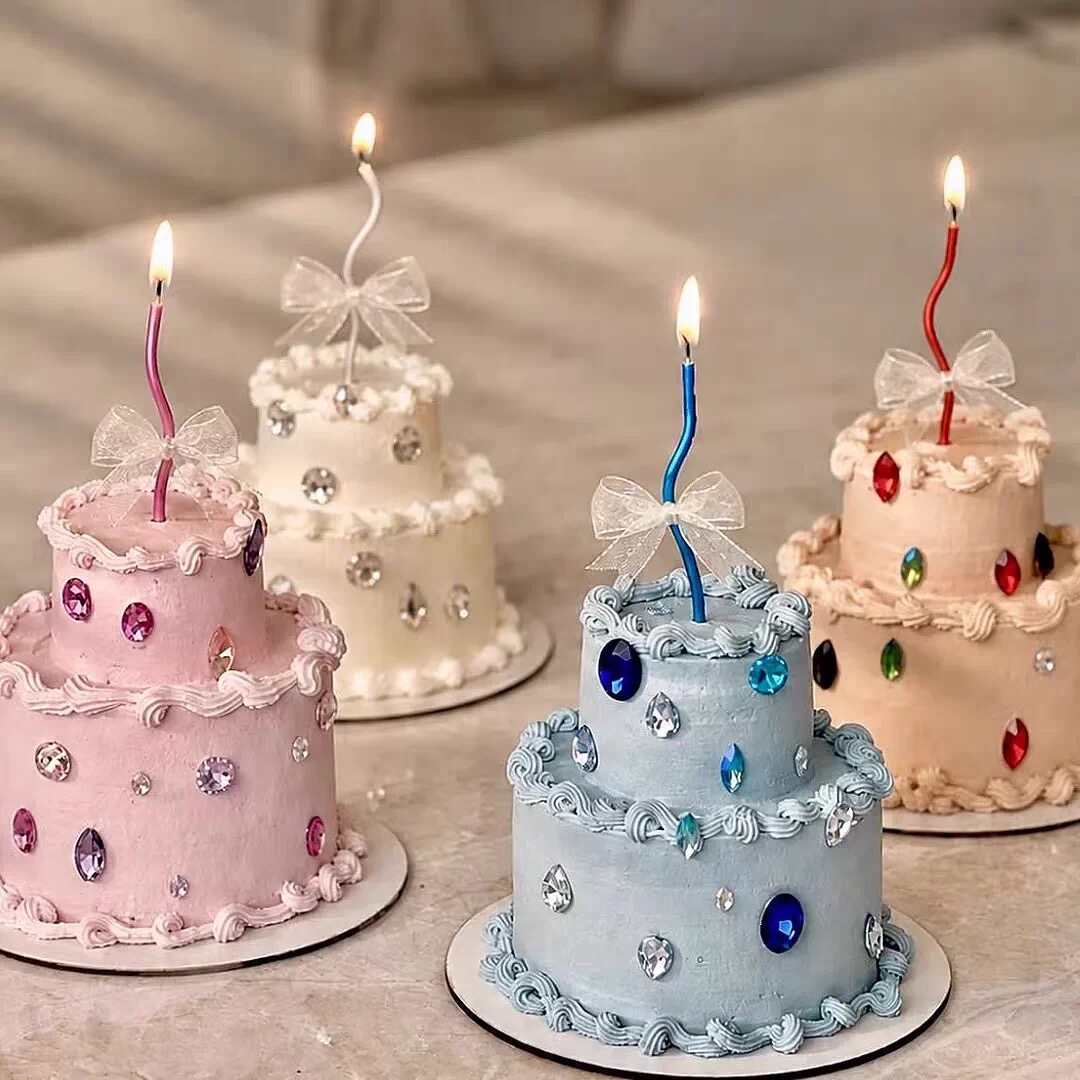 网红唯美ins宝石钻石韩系蛋糕装饰彩钻女生女神生日蛋糕装扮蜡烛