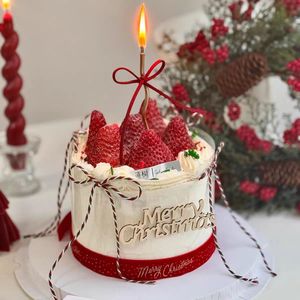 网红2026木质圣诞快乐插件圣诞甜品摆件圣诞节唯美简约蛋糕装饰