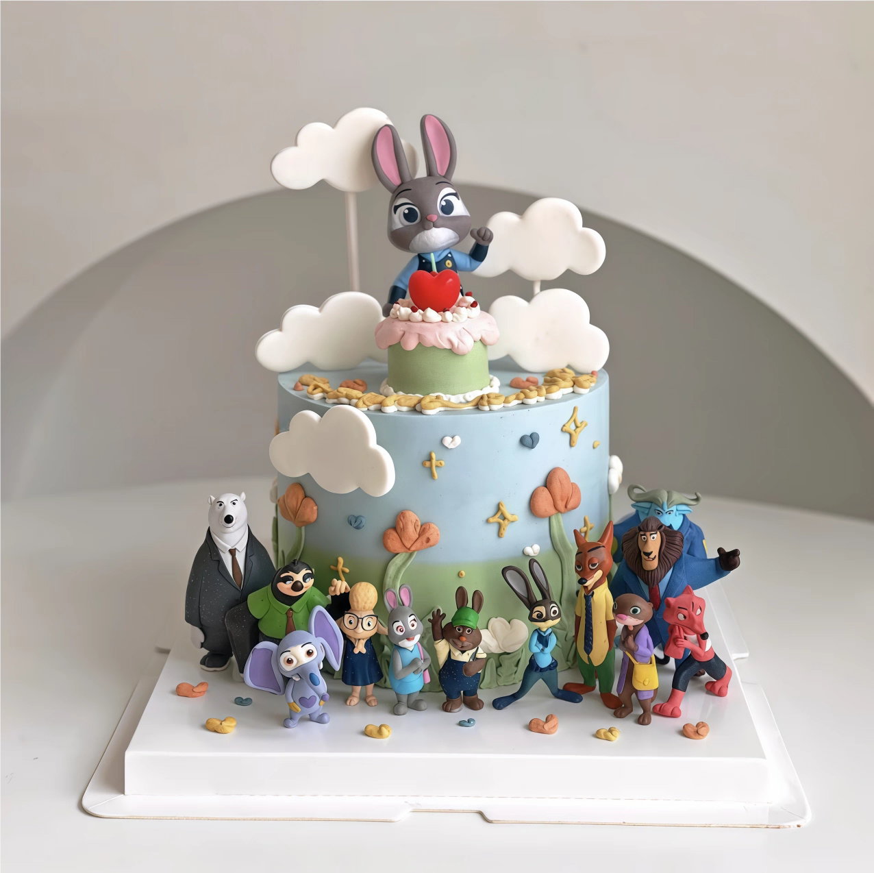 zootopia疯狂动物城玩具玩偶蛋糕装饰兔子朱迪狐尼克手办公仔摆件