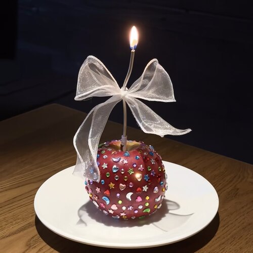 【一个人的仪式感】小红书同款带钻苹果生日蛋糕宝石星星月亮宝石
