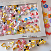 韩国ins风复古帽子蛋糕装 饰彩色格子笑脸小花蝴蝶结皇冠插牌蜡烛