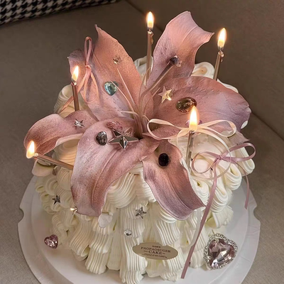 网红氛围感丝带蝴蝶结仙女女神生日装扮配件钻石爱心蛋糕装饰摆件