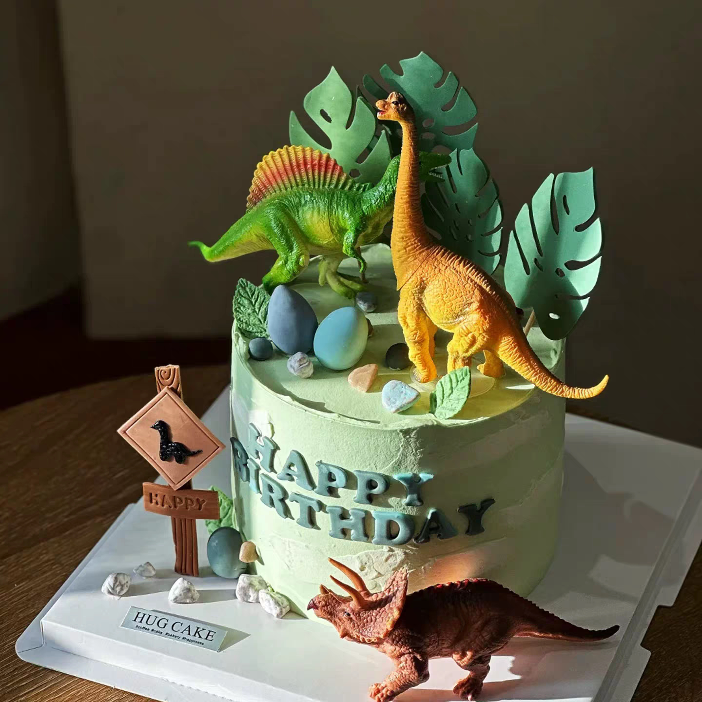 森系甜品简约蛋糕装饰装扮男孩儿童宝宝生日恐龙霸王龙蜿龙摆件