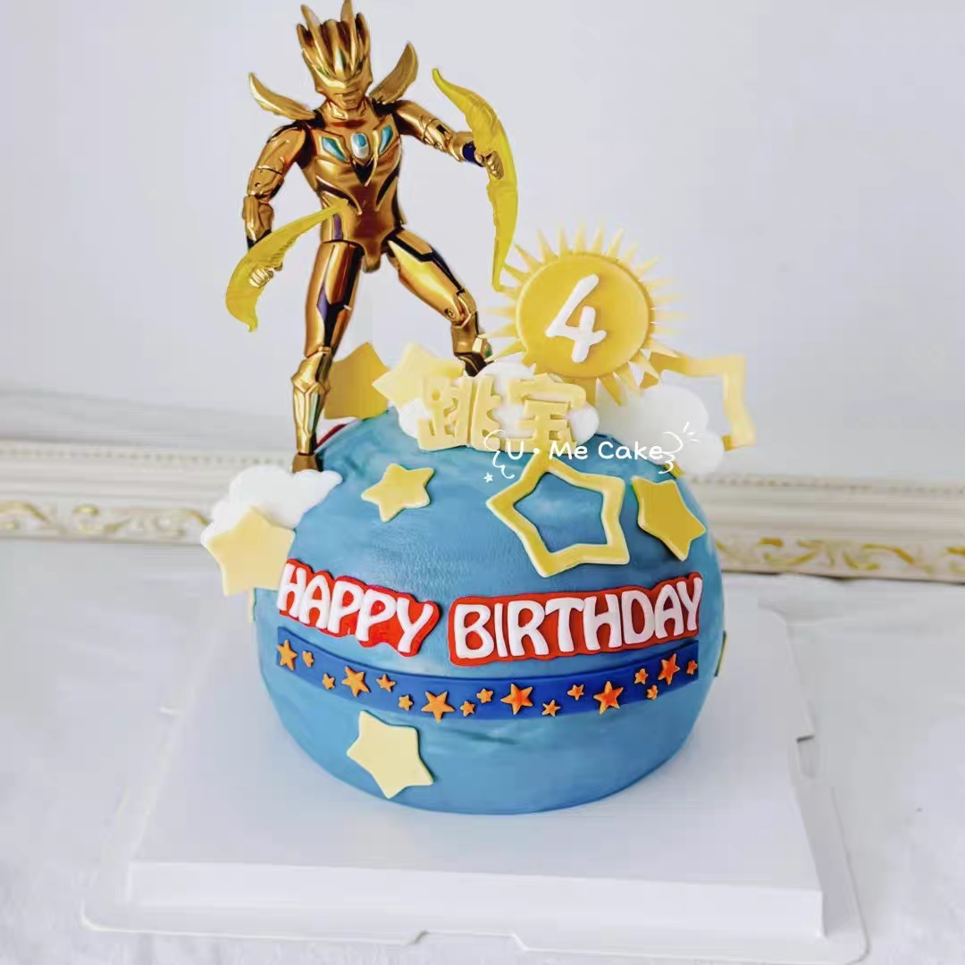 网红超人甜品台装扮插件配件蛋糕装饰男孩儿童生日蛋糕装饰摆件