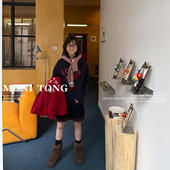 MONI 口袋牛仔裤 2色幸运小马刺绣戴帽卫衣 羊羔毛毛边牛仔裙