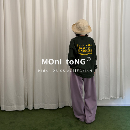 MONI 3色背后印花字母T恤/2色针织运动长裤薄款卫裤 中性款