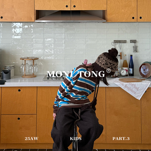 MONI 2色复古条纹T恤