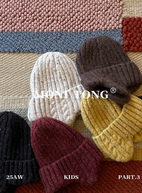 MONI 5色厚款护耳杂色点点针织毛线帽