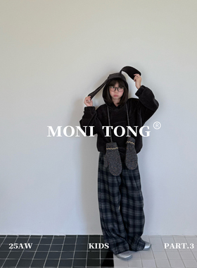 MONI 垂耳兔华夫格戴帽上衣