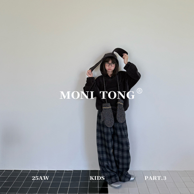 MONI 垂耳兔华夫格戴帽上衣