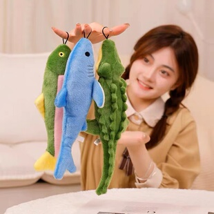 会叫狗狗训练玩具宠物玩具耐咬磨发声猫咪小鱼玩具磨牙鳄鱼布娃娃