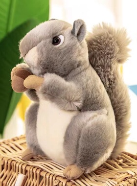 aurara仿真松鼠毛绒玩具可爱仓鼠公仔娃娃动物园儿童玩偶生日礼物